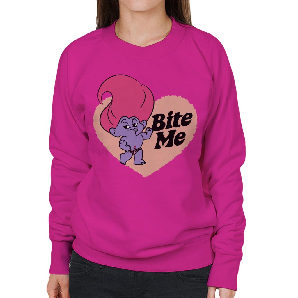 Trolls Loveheart Bite Me Women's Sweatshirt-ALL + EVERY