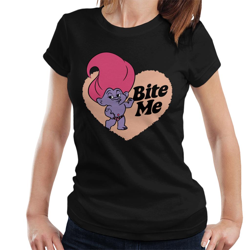 Trolls Loveheart Bite Me Women's T-Shirt-ALL + EVERY