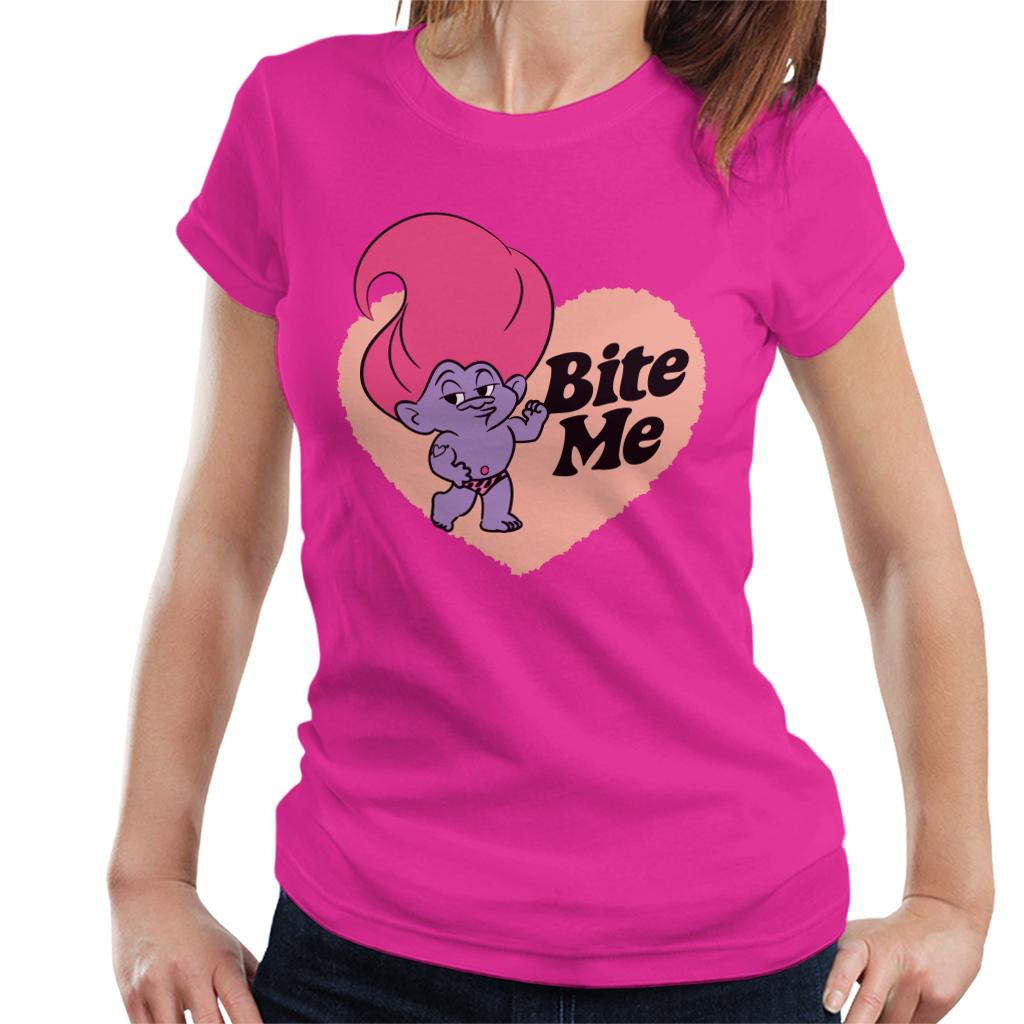 Trolls Loveheart Bite Me Women's T-Shirt-ALL + EVERY