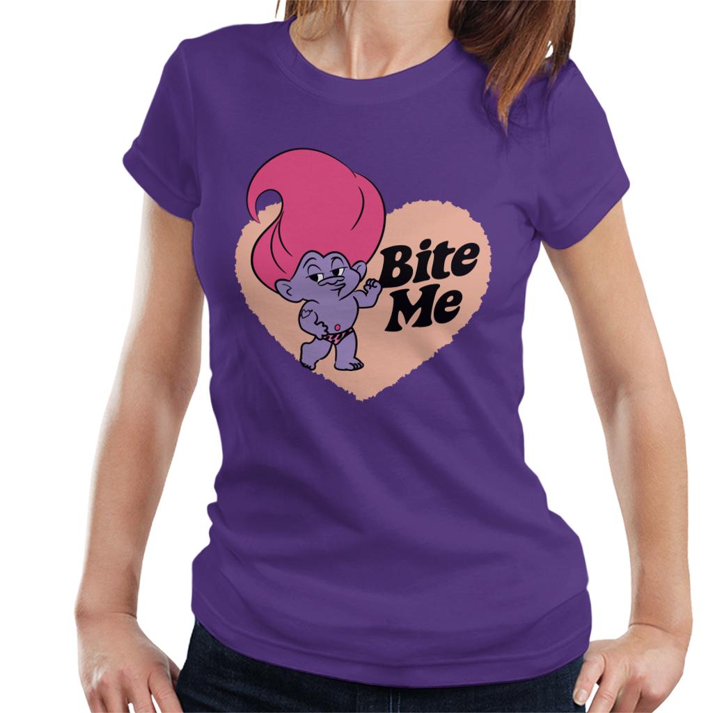 Trolls Loveheart Bite Me Women's T-Shirt-ALL + EVERY