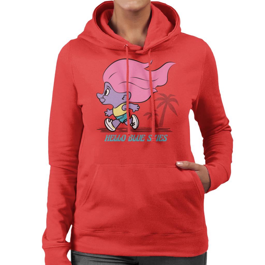 Trolls Hello Blue Skies Women's Hooded Sweatshirt-ALL + EVERY