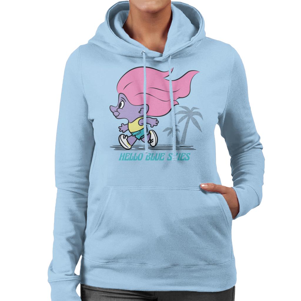 Trolls Hello Blue Skies Women's Hooded Sweatshirt-ALL + EVERY