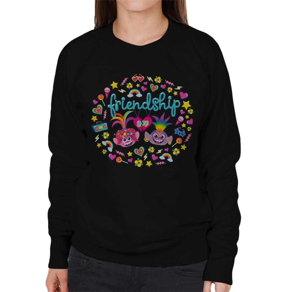 Trolls Poppy And Queen Barb Friendship Women's Sweatshirt-ALL + EVERY