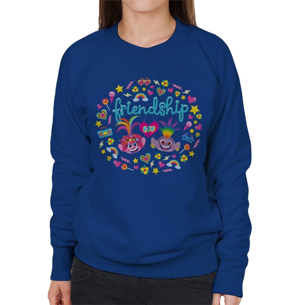 Trolls Poppy And Queen Barb Friendship Women's Sweatshirt-ALL + EVERY