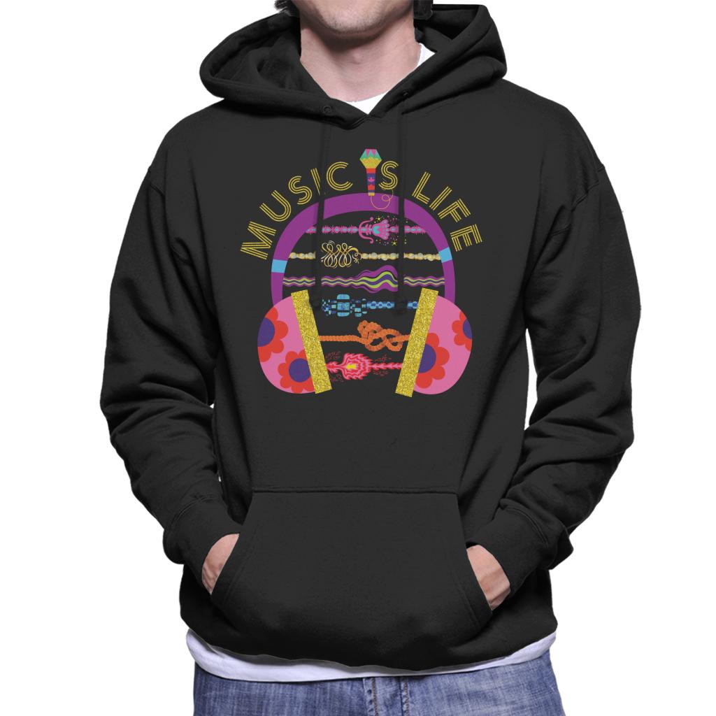 Trolls Headphone Music Is Life Men's Hooded Sweatshirt-ALL + EVERY