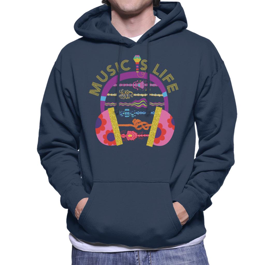 Trolls Headphone Music Is Life Men's Hooded Sweatshirt-ALL + EVERY