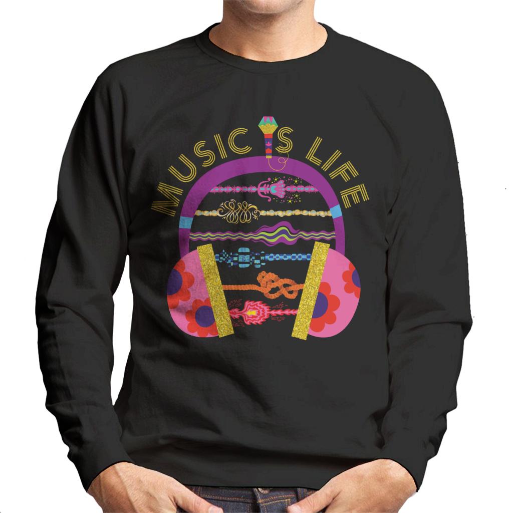 Trolls Headphone Music Is Life Men's Sweatshirt-ALL + EVERY