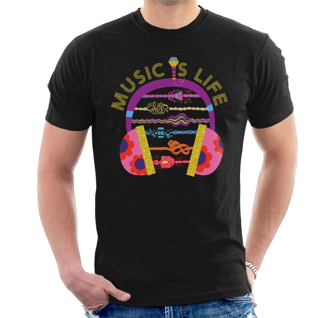 Trolls Headphone Music Is Life Men's T-Shirt-ALL + EVERY