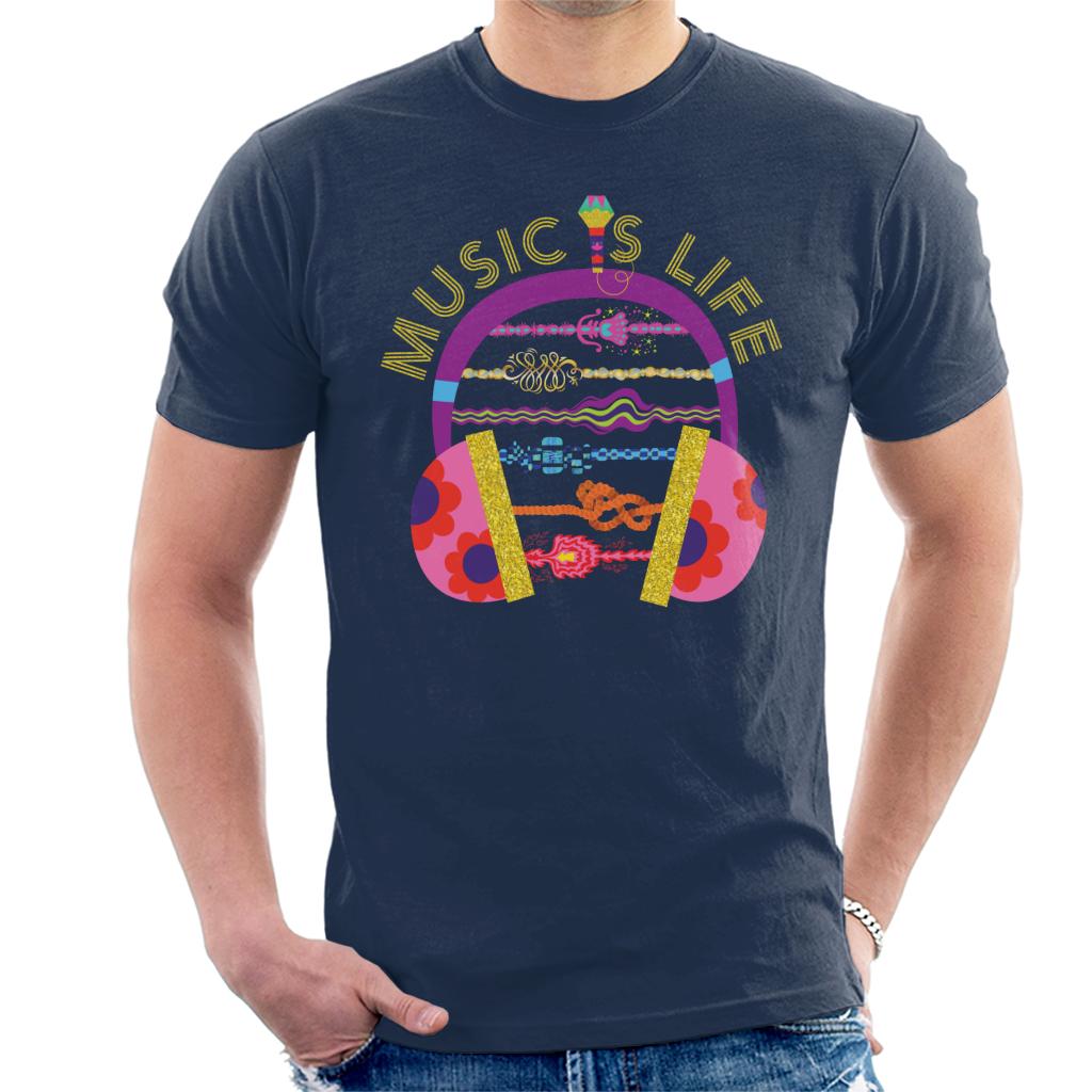 Trolls Headphone Music Is Life Men's T-Shirt-ALL + EVERY