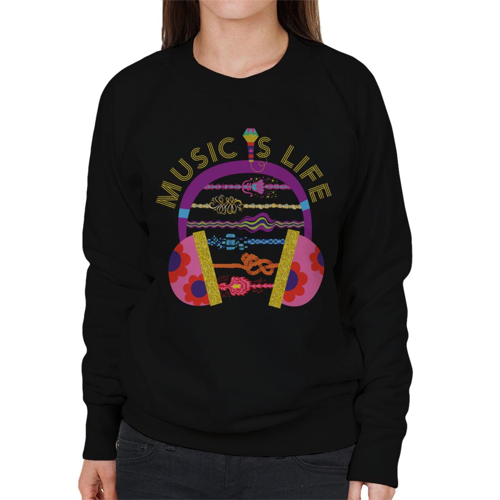 Trolls Headphone Music Is Life Women's Sweatshirt-ALL + EVERY