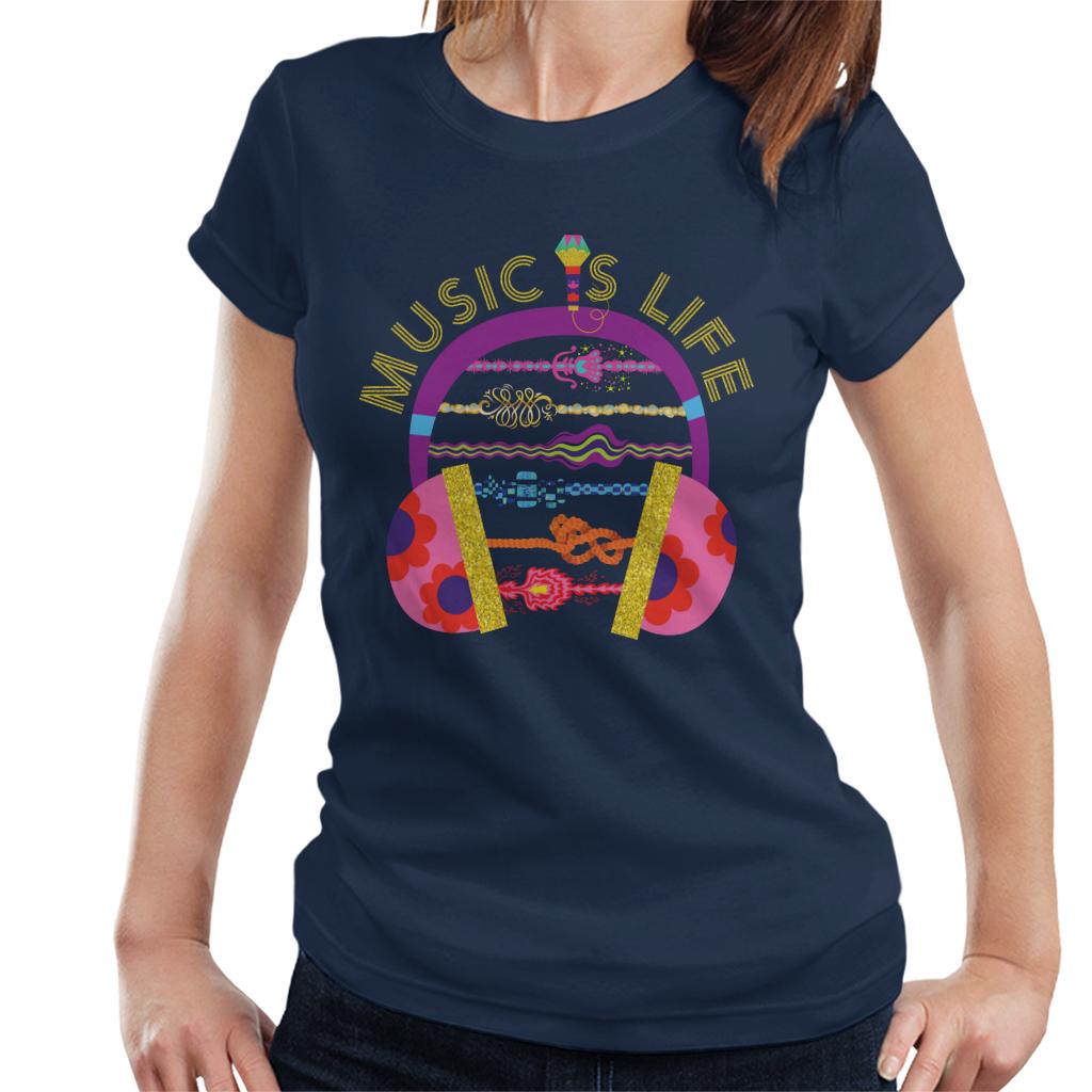 Trolls Headphone Music Is Life Women's T-Shirt-ALL + EVERY