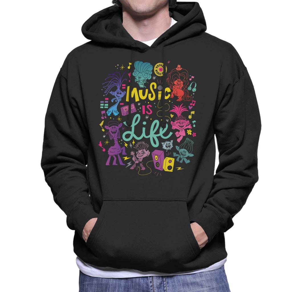 Trolls World Tour Music Is Life Montage Men's Hooded Sweatshirt-ALL + EVERY