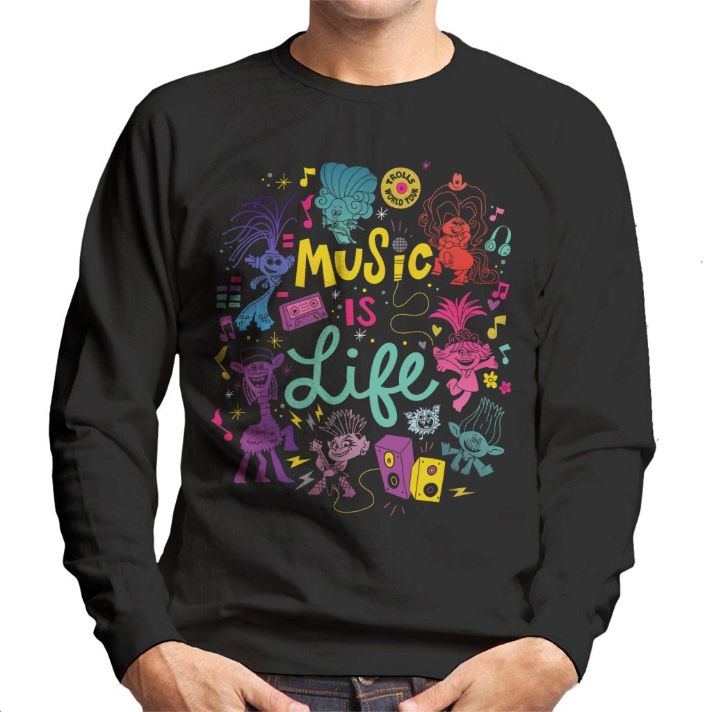 Trolls World Tour Music Is Life Montage Men's Sweatshirt-ALL + EVERY