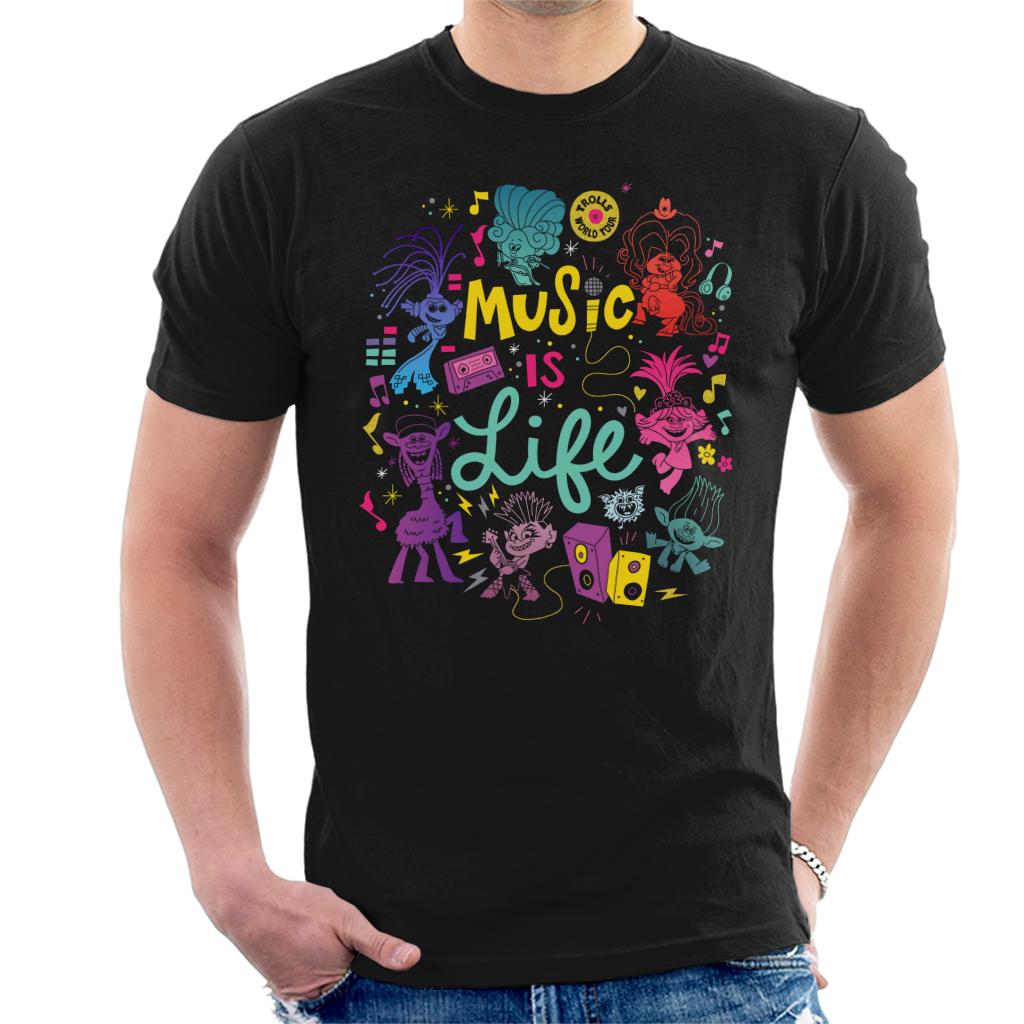 Trolls World Tour Music Is Life Montage Men's T-Shirt-ALL + EVERY