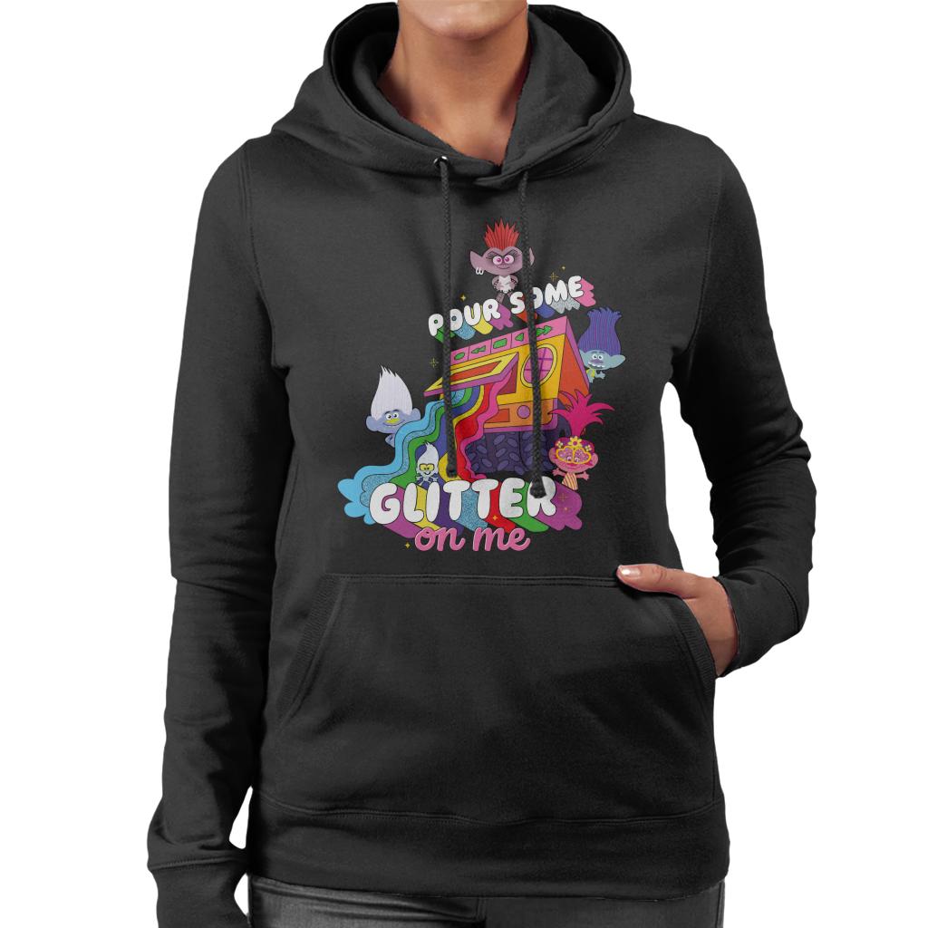 Trolls Pour Some Glitter On Me Women's Hooded Sweatshirt-ALL + EVERY