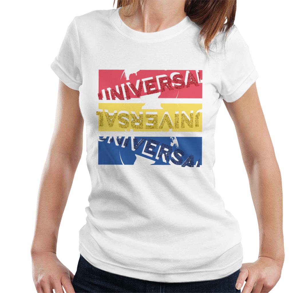 Universal Pictures Red Yellow Blue Logo Women's T-Shirt-ALL + EVERY