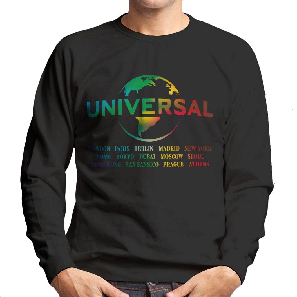 Universal Pictures Rainbow Logo Locations Men's Sweatshirt-ALL + EVERY