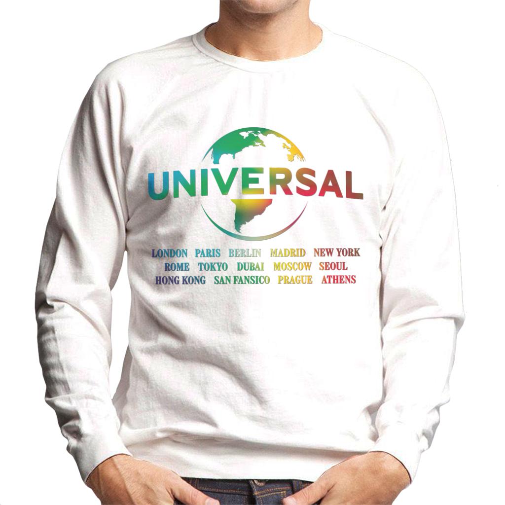 Universal Pictures Rainbow Logo Locations Men's Sweatshirt-ALL + EVERY