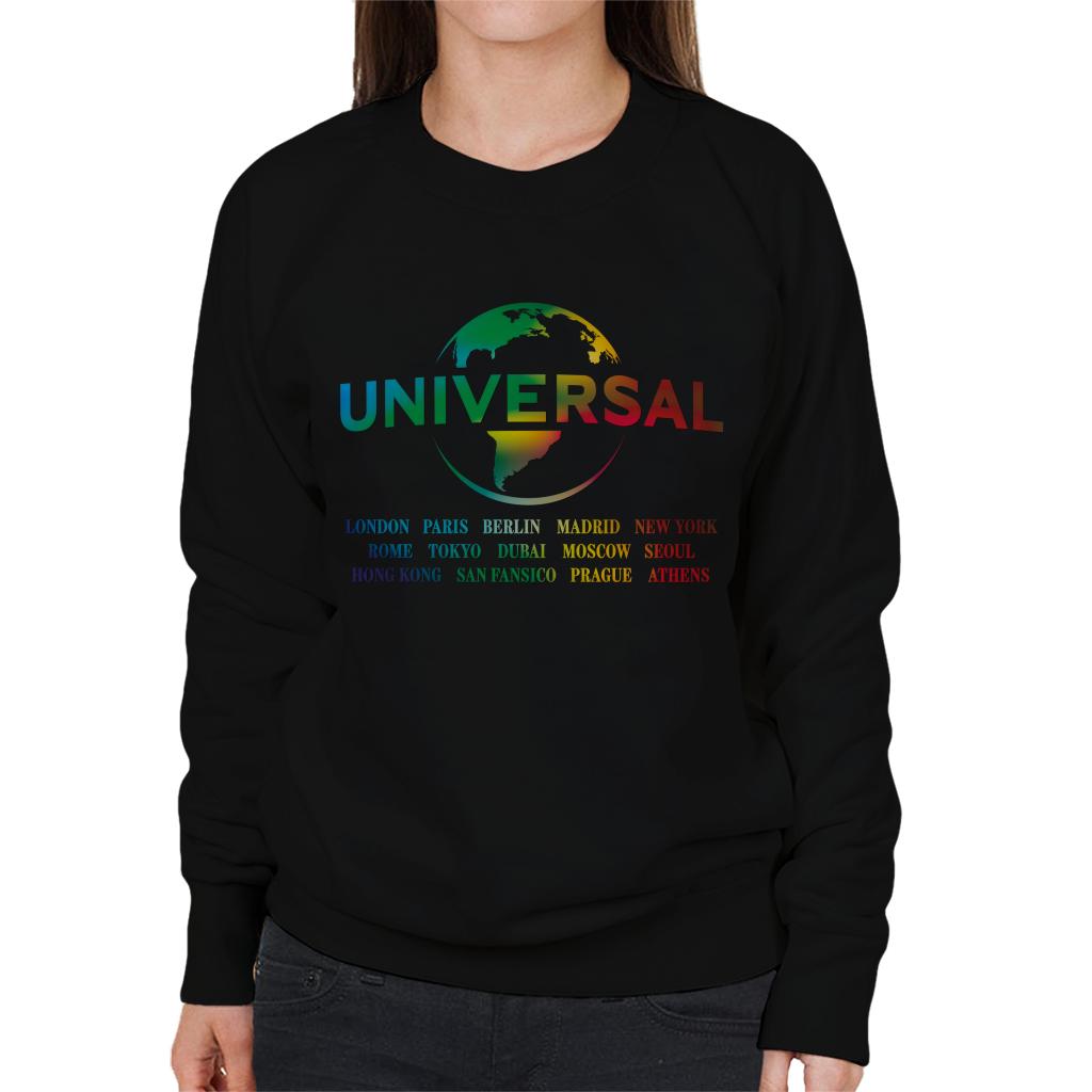 Universal Pictures Rainbow Logo Locations Women's Sweatshirt-ALL + EVERY