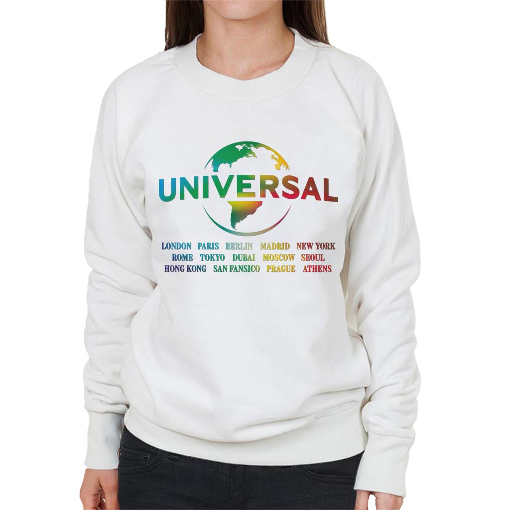 Universal Pictures Rainbow Logo Locations Women's Sweatshirt-ALL + EVERY