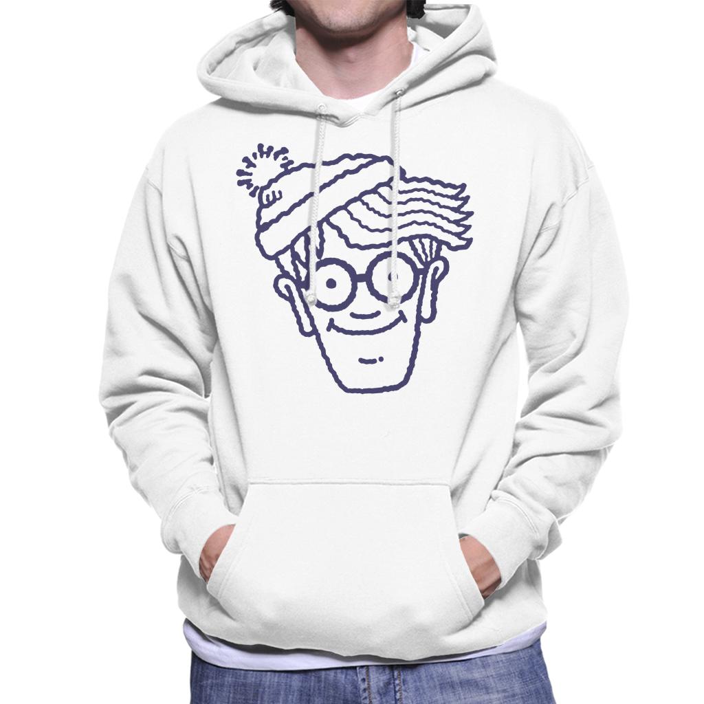 Where's Wally Blue Outline Men's Hooded Sweatshirt-ALL + EVERY