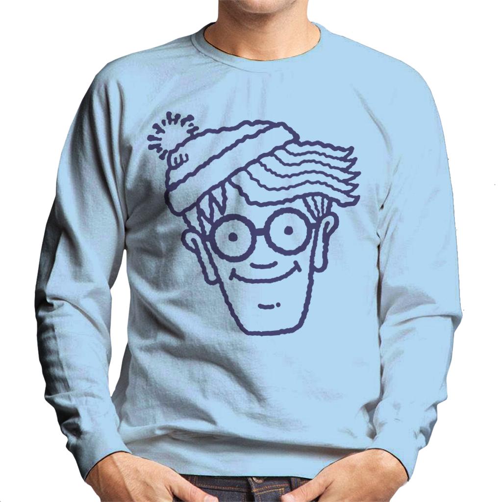 Where's Wally Blue Outline Men's Sweatshirt-ALL + EVERY