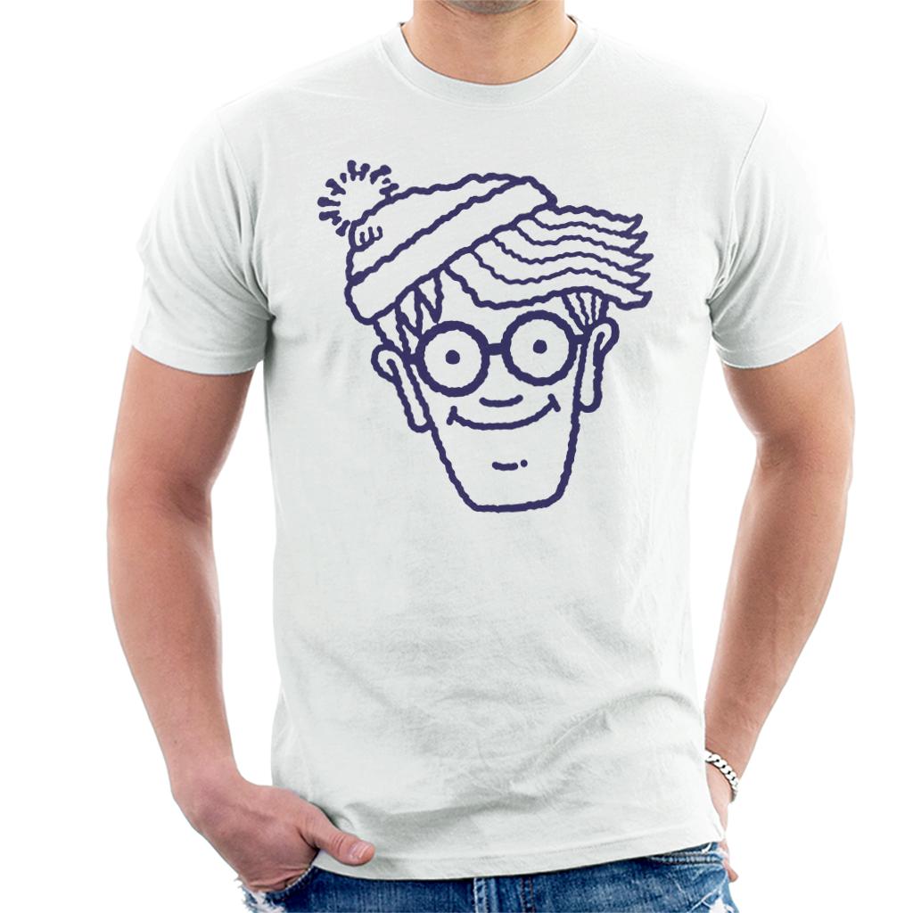 Where's Wally Blue Outline Men's T-Shirt-ALL + EVERY