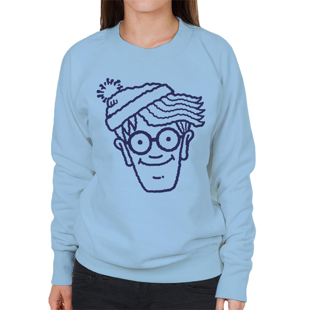 Where's Wally Blue Outline Women's Sweatshirt-ALL + EVERY