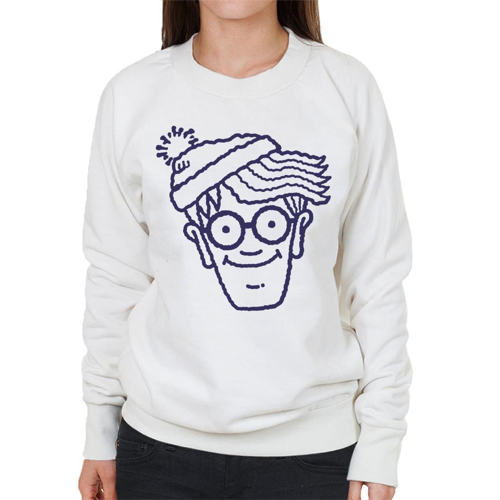 Where's Wally Blue Outline Women's Sweatshirt-ALL + EVERY