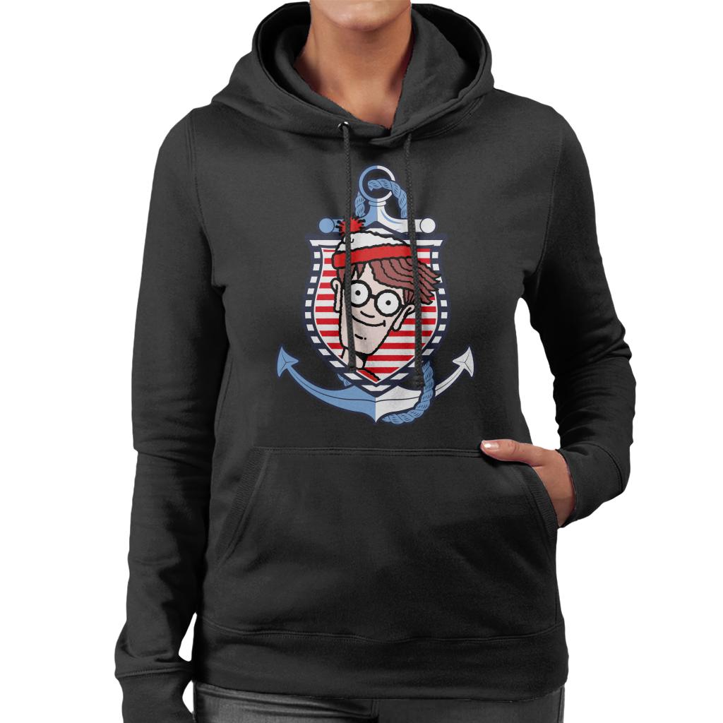 Where's Wally Anchor Women's Hooded Sweatshirt-ALL + EVERY