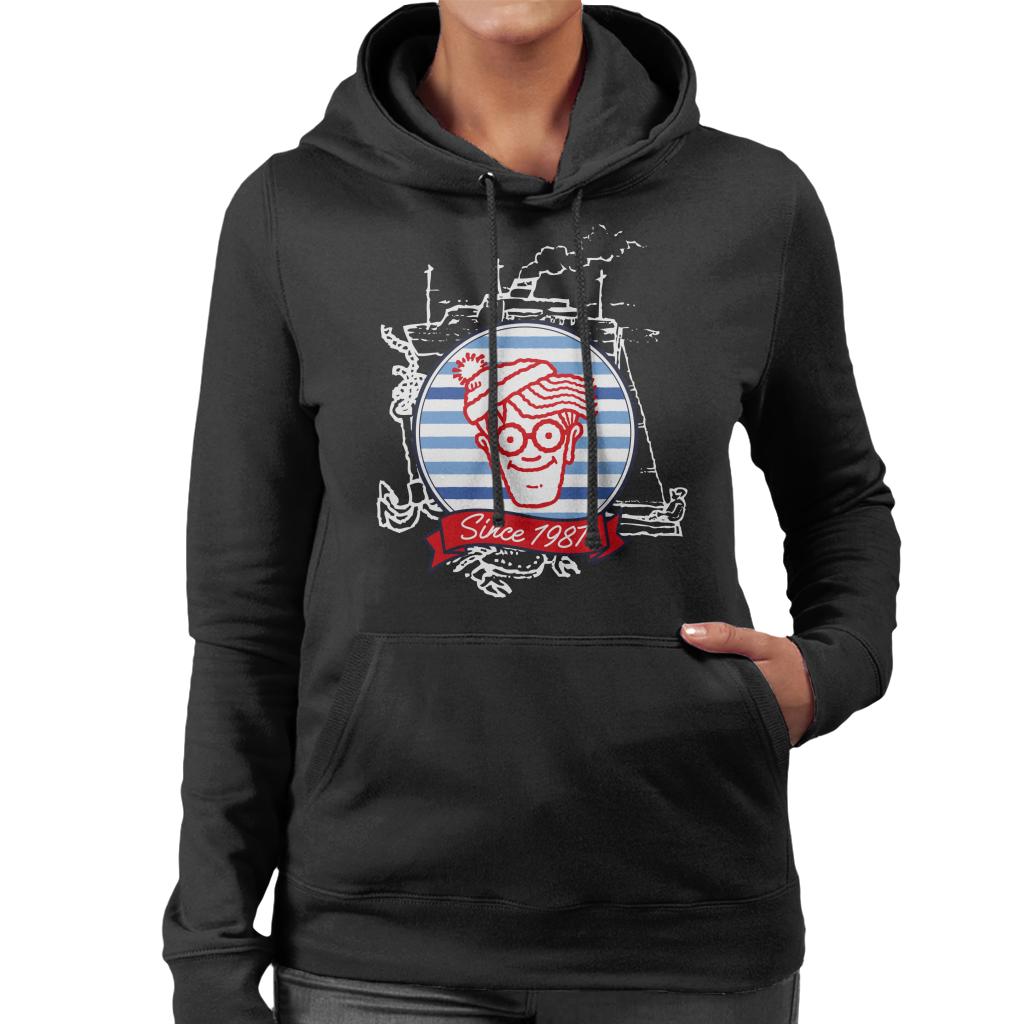 Where's Wally Since 1987 Boat Women's Hooded Sweatshirt-ALL + EVERY