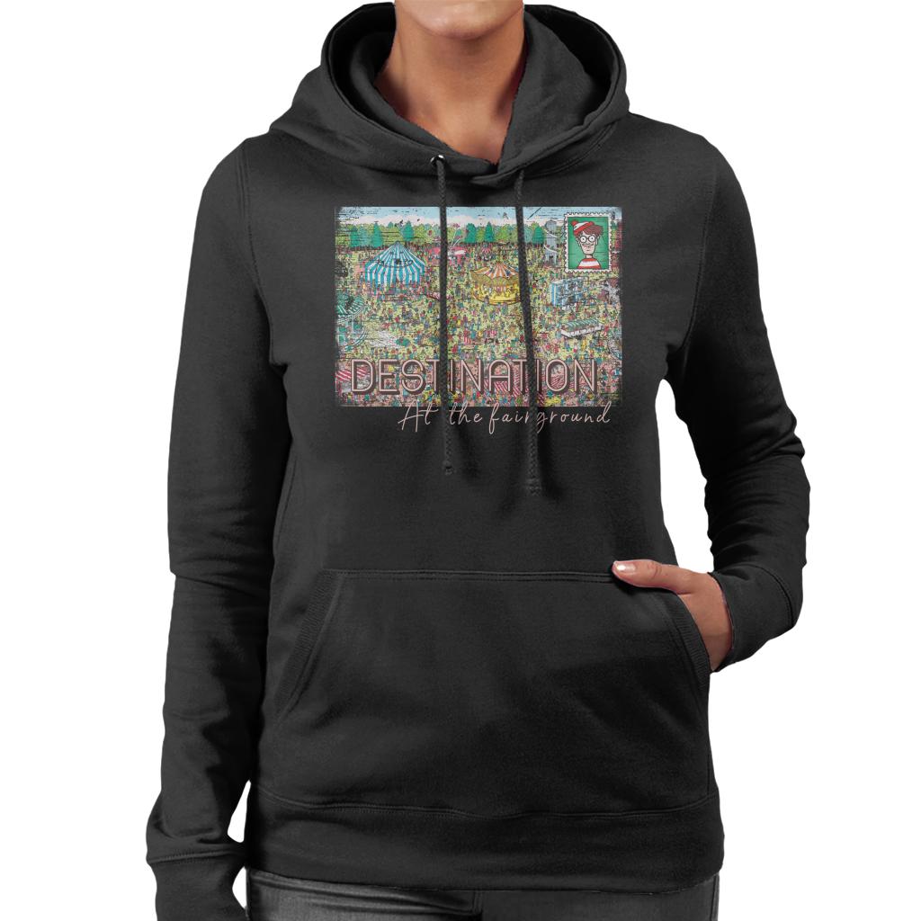 Where's Wally Destination At The Fairground Women's Hooded Sweatshirt-ALL + EVERY