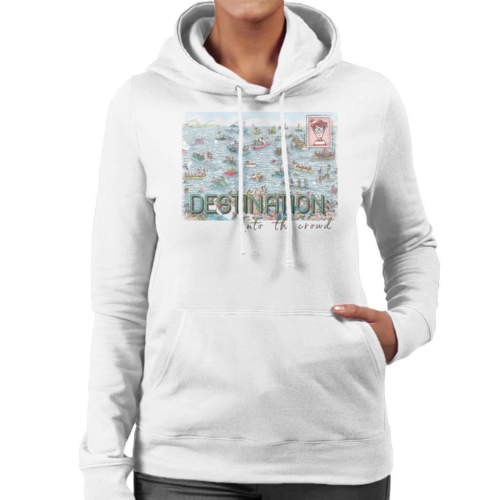 Where's Wally Destination Into The Crowd Women's Hooded Sweatshirt-ALL + EVERY