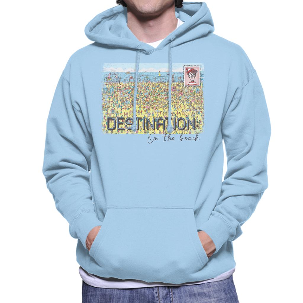 Where's Wally Destination On The Beach Men's Hooded Sweatshirt-ALL + EVERY