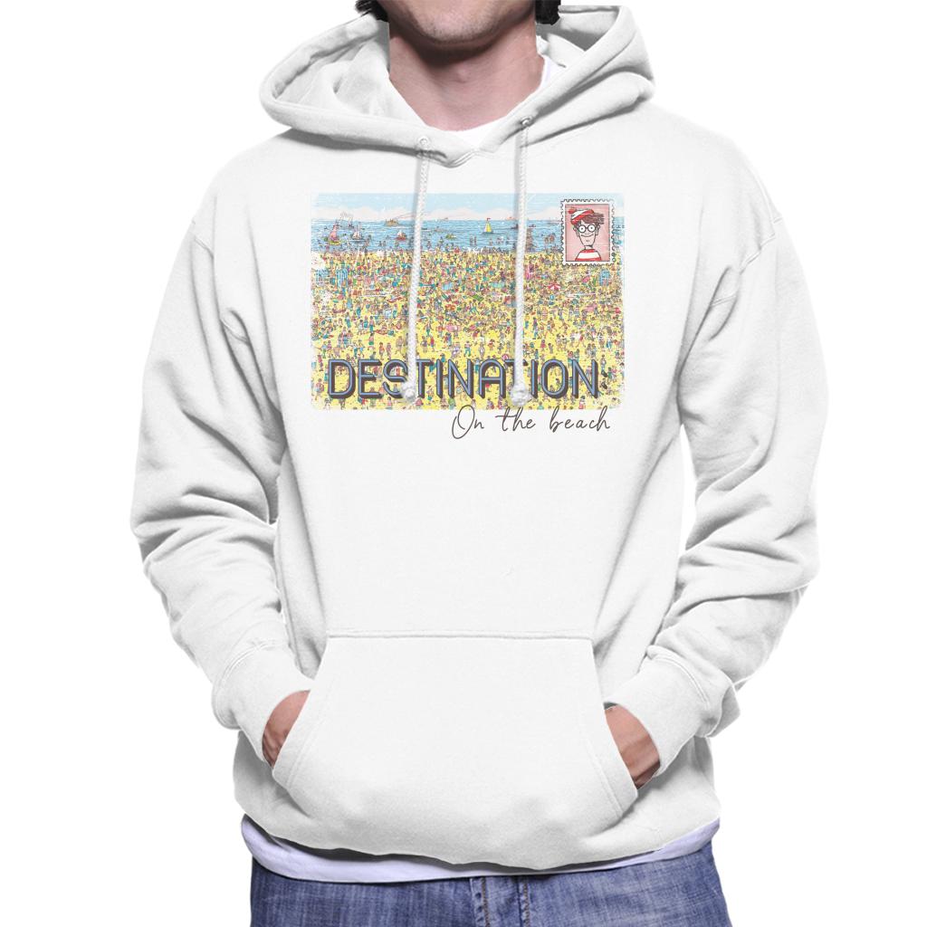 Where's Wally Destination On The Beach Men's Hooded Sweatshirt-ALL + EVERY