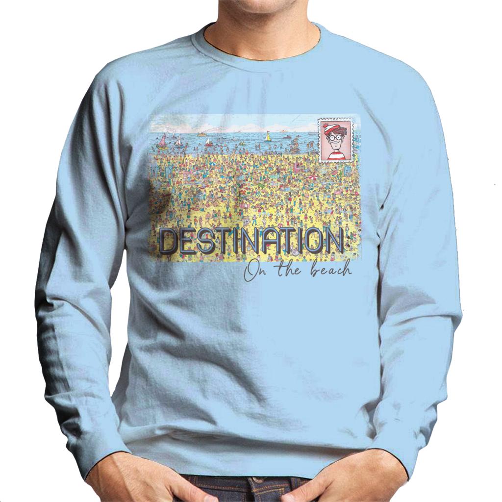 Where's Wally Destination On The Beach Men's Sweatshirt-ALL + EVERY