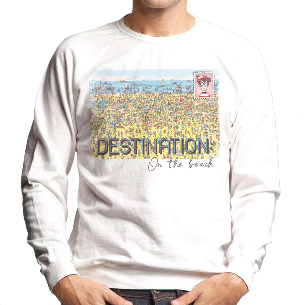 Where's Wally Destination On The Beach Men's Sweatshirt-ALL + EVERY