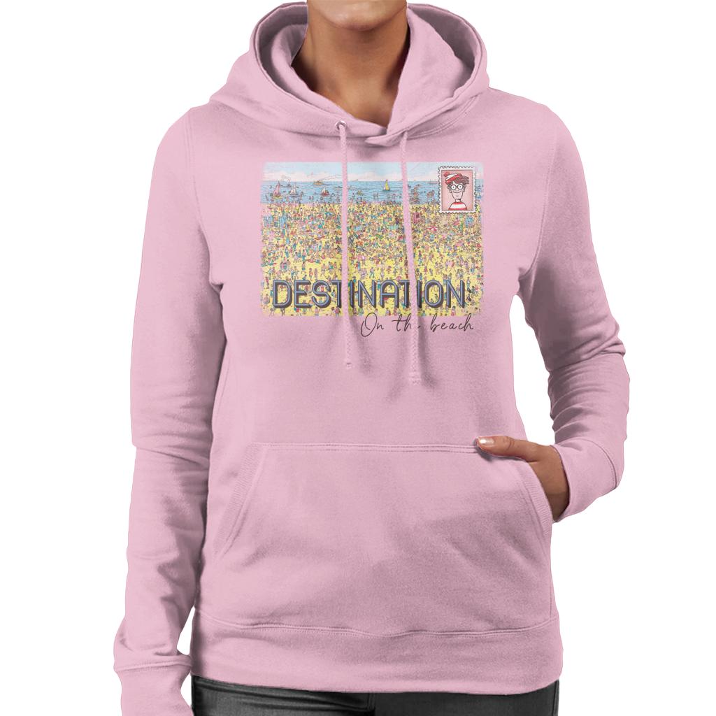 Where's Wally Destination On The Beach Women's Hooded Sweatshirt-ALL + EVERY