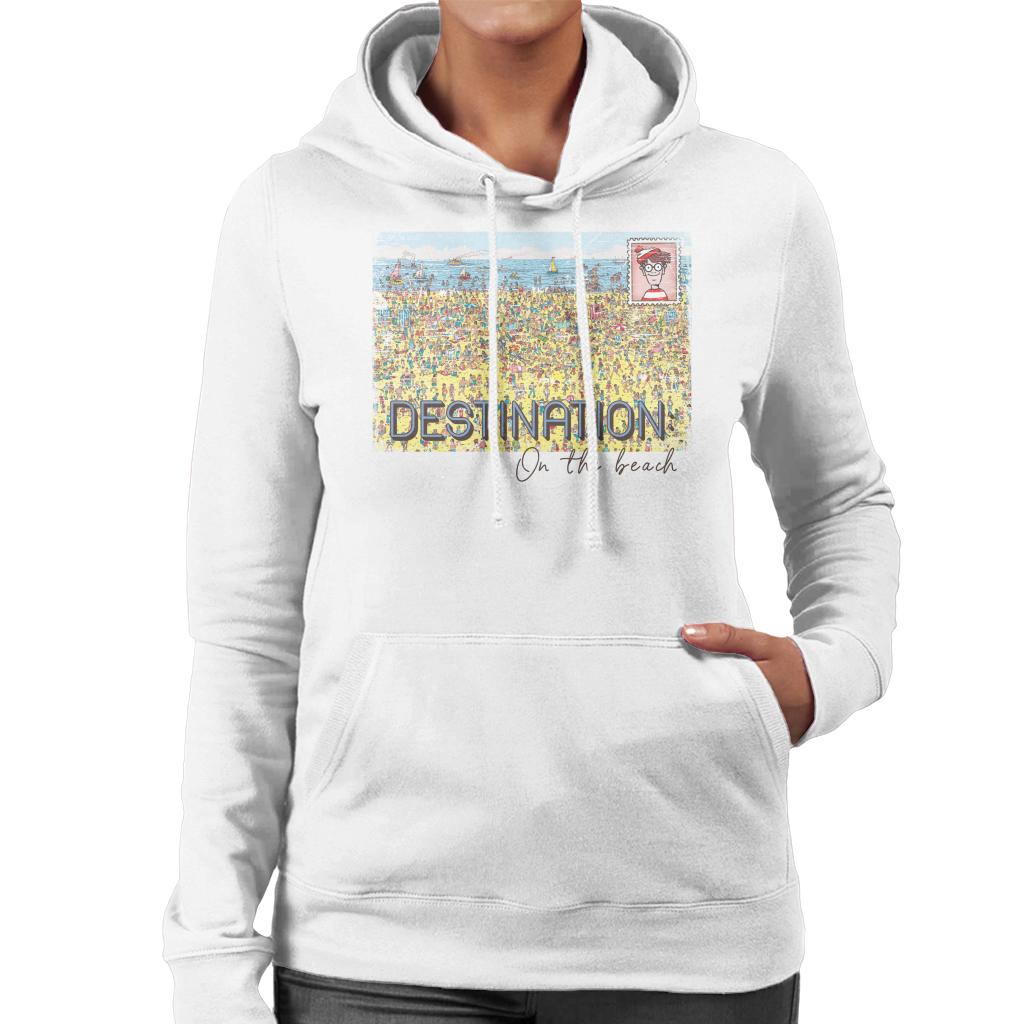 Where's Wally Destination On The Beach Women's Hooded Sweatshirt-ALL + EVERY