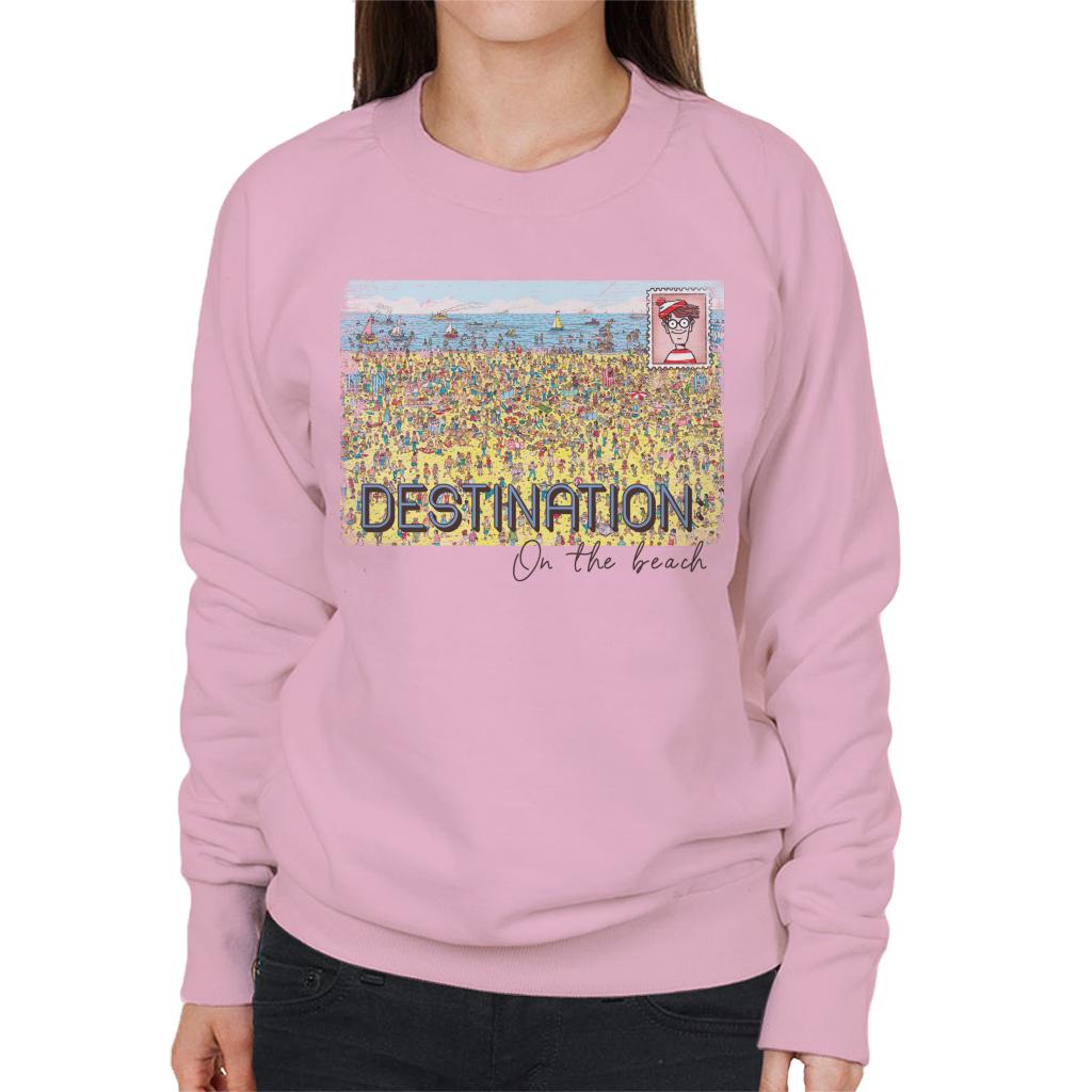 Where's Wally Destination On The Beach Women's Sweatshirt-ALL + EVERY