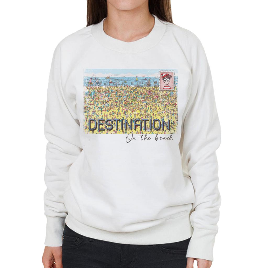 Where's Wally Destination On The Beach Women's Sweatshirt-ALL + EVERY