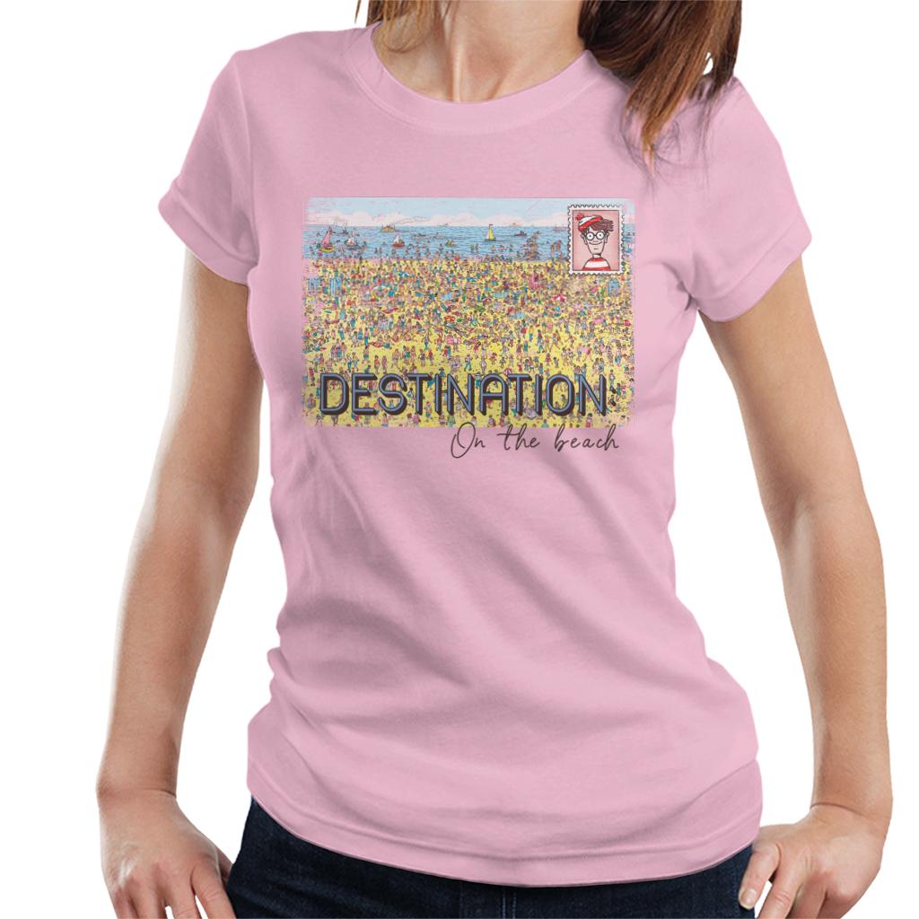 Where's Wally Destination On The Beach Women's T-Shirt-ALL + EVERY