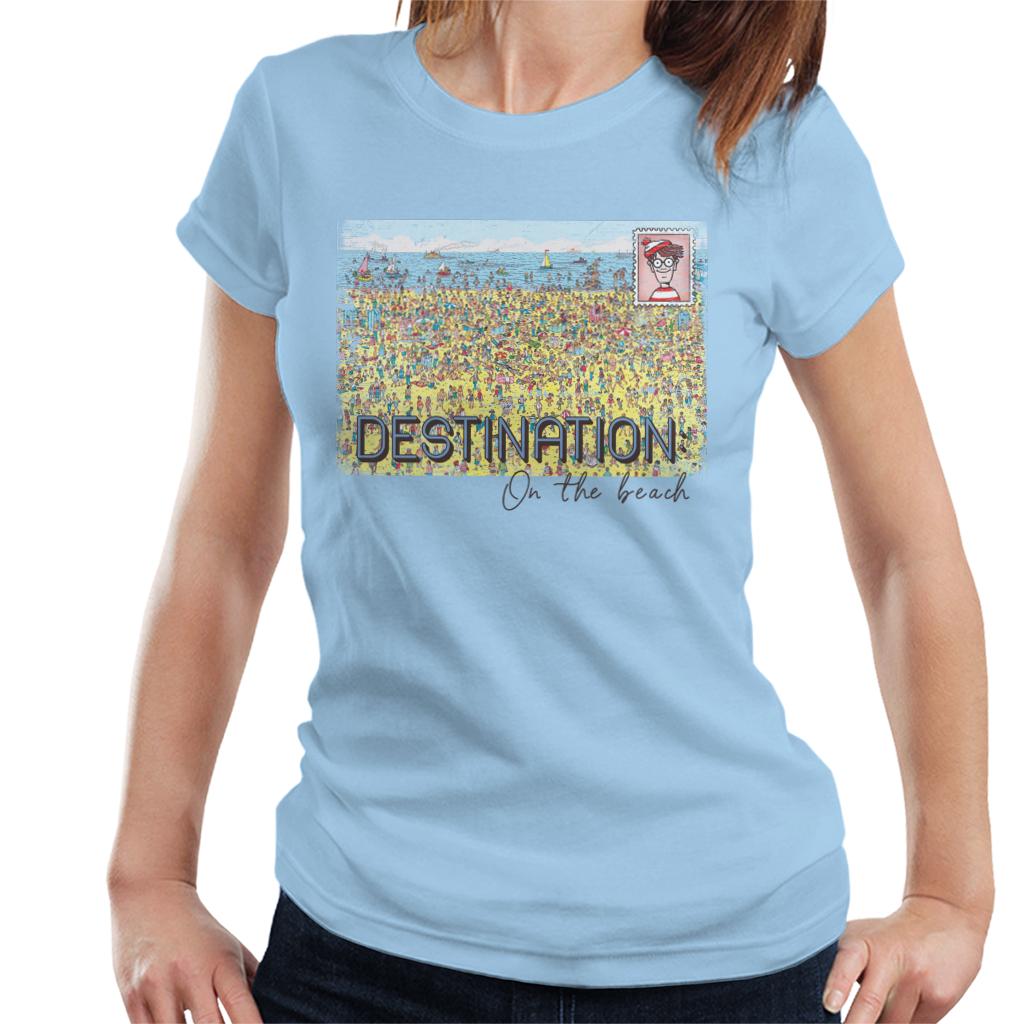 Where's Wally Destination On The Beach Women's T-Shirt-ALL + EVERY