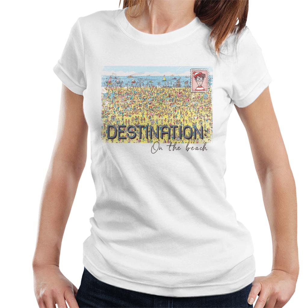 Where's Wally Destination On The Beach Women's T-Shirt-ALL + EVERY