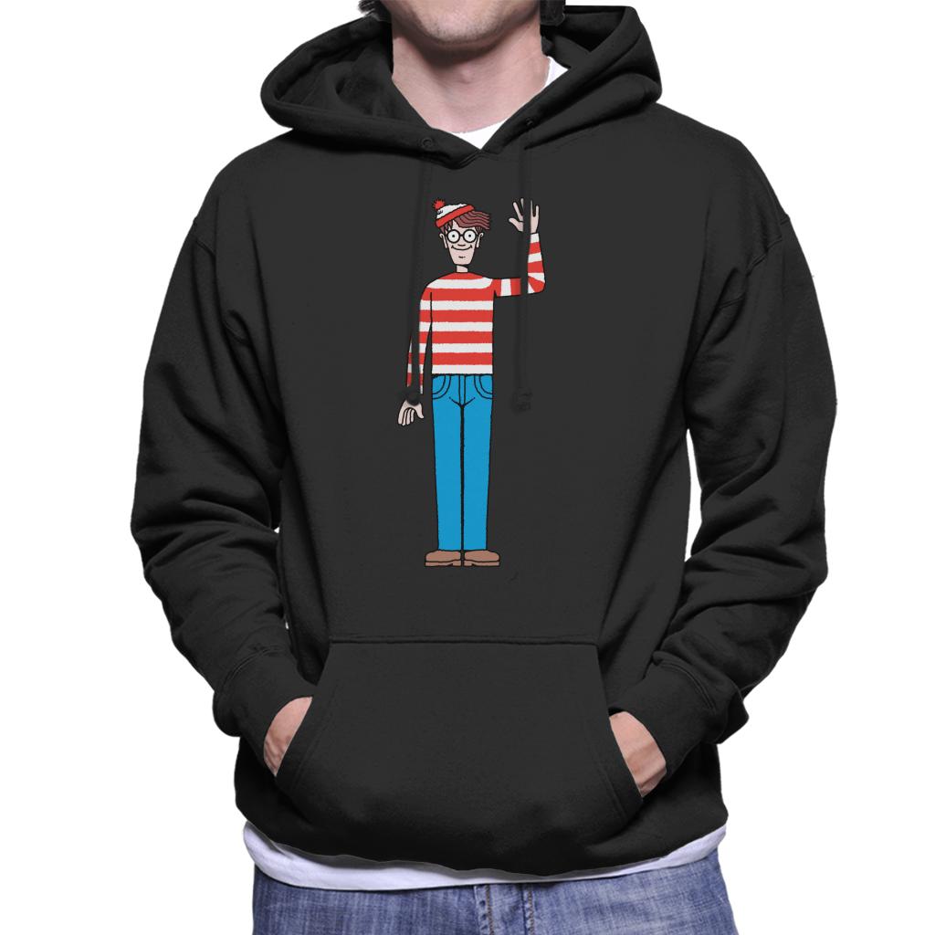 Where's Wally Waving Men's Hooded Sweatshirt-ALL + EVERY