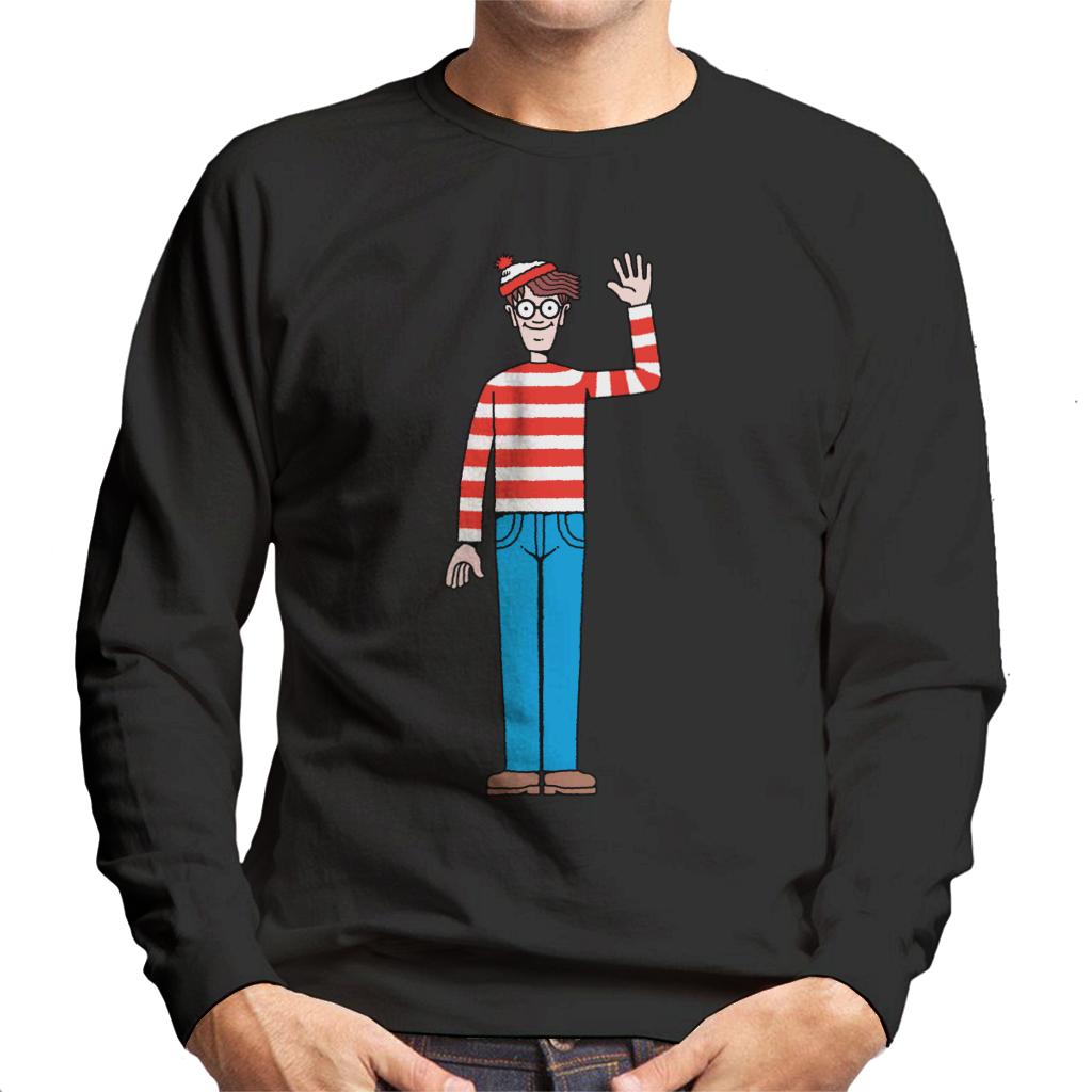 Where's Wally Waving Men's Sweatshirt-ALL + EVERY