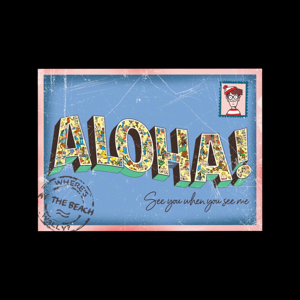 Where's Wally Beach Illustration Aloha Men's T-Shirt-ALL + EVERY