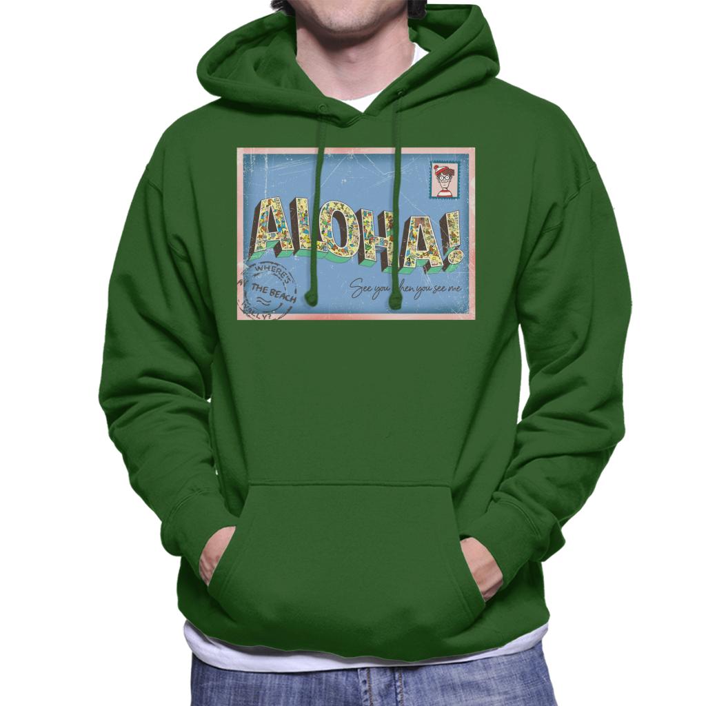 Where's Wally Beach Illustration Aloha Men's Hooded Sweatshirt-ALL + EVERY