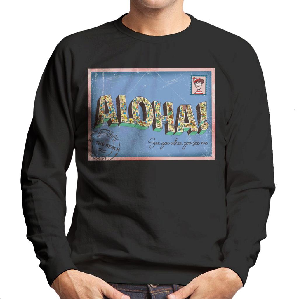 Where's Wally Beach Illustration Aloha Men's Sweatshirt-ALL + EVERY