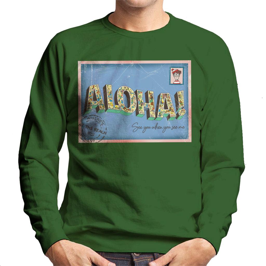 Where's Wally Beach Illustration Aloha Men's Sweatshirt-ALL + EVERY